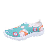 Cartoon Nurse Doctor Print Women Sneakers Slip on Light Mesh Shoes Summer Breathable Flats Shoes Zapatos