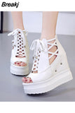 Woman Height Increasing Sandals 2023 Summer Women Concise Platform Shoes Woman Fashion Thick Bottom Wedges