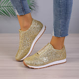 Breakj New Sequins Sports Leisure Shallow Mouth Flat Bottom Round Head And One Foot Pedal Women's