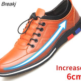 Men's Shoes, Men's Leather Shoes, Men's Leather Casual Inner Increase Korean Version of Sneakers, White Low-top Shoes