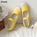 2023 Shoes Ballet Flats Classic Shoes Women's Basics Solid Color Buckle Casual New Fashion Round Toe Ladies Flats