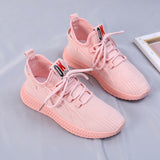 Fashion Spring Female Sneakers Women Shoes Korean Mesh Yellow Ladies Shoes Woman Lace Up Red Black Casual Shoes