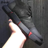 Black Men's leather casual shoes Fashion Sneakers flats shoes 2020 new