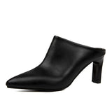 Spring Summer Women Designer Shoes Pointed Toe Mules Slippers Ladies Luxury Brand High Heel