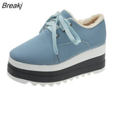 New Autumn Winter Women Plus Velvet Thick Warm Cotton Shoes Female Snow Boots Casual Increase Platform Thick Sole