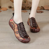 Mother Shoes Front Lace Baotou Deep Mouth Women's Shoes Leather Soft Bottom With Wear-Resistant Soft Bottom Fashion For Middle-Aged And