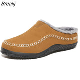 Cotton Slippers Men Winter Outdoor Men Shoes WaterProof Cold-Proof Casual Shoes Men Plush Warm Man Footwear Big Size
