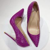 Women super pumps 12cm high heel thin stilettos pointed toe slip on party 10cm 8cm fashion snakelike sexy shoes YG047