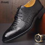 Men'sDress Leather Shoes Lace-Up Wedding Party Shoes Mens Business Office Oxfords Flats Plus Size Men Fashion