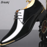 High Quality Patent Leather Men Shoes Men Wedding Oxford Shoes Lace-Up Office Suit Men'S Casual Shoes Man Dress Shoes