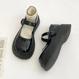 Womens Derby Shoes Autumn Female Footwear Clogs Platform Leather Fall Dress New Creepers Retro Basic Mary Janes Rubber PU Hoof