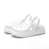 Women's White Hollow Out Platform Sandals 2024 New Summer Eva Garden Shoes for Women Comfortable Non Slip Beach Slippers