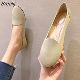 Knitted Beanie Shoes Flat Women Shoes Single Shoes Solid Color Simple Weave Round Toe Woman Shoes Plus Size