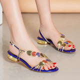 New Diamond Sandals Women Wear Flat Sandals In Summer Non-Slip Bohemian Crystal Sandals