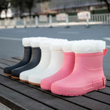 Women Rain Boots Slip-on High Quality Water Boots Waterproof Shoes Women's Rubber Rainboot Garden Galoshes Non-Slip