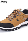 Men Shoes Summer Breathable Hiking Walking Sneakers Outdoor Ultralight Leather Slip-on Climbing Trekking