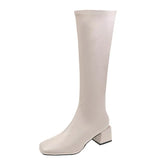 Breakj Girl But The Knee 2023 Spring And Autumn Small Tall Cylinder Plus Velvet Thin Boots Thick High And Square Knight Long