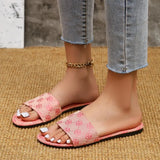 Breakj Head A Character Type Flower Flat Bottom Slippers Female African Fashion A Foot Pedal Home Slippers Female