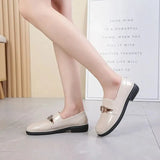 Summer Footwear Formal Shoes for Women 2023 Normal Leather Casual Loafers Block Heel Low Elegant Chunky Heels Young E