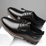 Men Dress Shoes Cowhide Leather Shoes Men's Comfortable Low-top British Casual Shoe Platform Shoes Man Formal