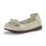 Layer Cowhide Summer New Soft Bottom Beef Tendon Bottom Women's Shoes Ethnic Wind Flower Leather Single Shoes Middle-Aged And Elderly Mother