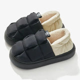 Women's Winter Warm Plush Cotton Slippers Thick Bottom Non Slip Waterproof Home Slippers for Women Indoor Outdoor Casual