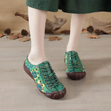 Mother Shoe Hole Hole Front Tie Baotou Deep Mouth Women's Shoes Leather Soft Sole With Wear-Resistant Soft Sole