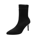 Sock Boots Knitting Stretch Boots High Heels for Women Fashion Shoes 2023 Spring Autumn Ankle Boots Female Size 42