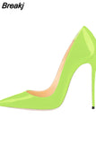 Color Classical Women Pumps 12 cm Stilettos Shallow Pointed Toe Thin High Heels Woman Party Shoes Pink color QP004