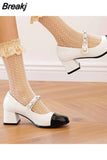 Heeled Mary Jean Pumps 2023 New Fashion Korean Style Sweet Cute Women Pumps Spring Summer Buckle Strap Element
