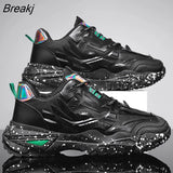 Seasons Men's Trendy Shoes Fashion New Platform Trend Retro Reflective Sneakers Thick-soled Casual Male Vulcanized