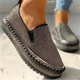 Women Flat Glitter Sneakers Casual Female Mesh Lace Up Bling Platform Comfortable Plus Size Vulcanized Shoes Zapatillas