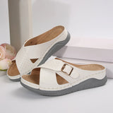 Breakj Summer New Wedge Sandals Cross Strap Beach Sandals Women's Plus Size Women's