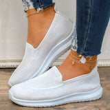 Mesh Sneakers for Women 2023 Autumn Slip On Knitted Loafers Shoes Woman Black White Lightweight Non Slip Casual