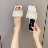 Summer Beach Shoes For Women Trend Fashion Beads Chains Fashion Footwear Elegant Sexy Party Wedding Female