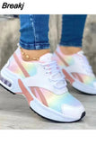 Sneakers Spring and Autumn New Lace Up Wedge Platform Shoes 2023 Outdoor Fashion Air Cushion Casual