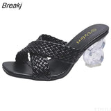 Women Cross Strap Summer Slides Shoes Ladies Mules Square Toe 2023 Indoor Ytmtloy House Zapatillas Casa