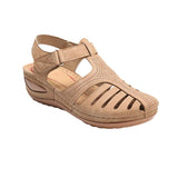 Women's Sandals Large Size Hollowed-Out Slope Heels Round Head Non-Skid Women's