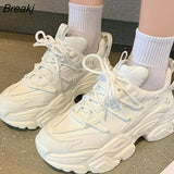 Women Shoes 2023 Designer Sneakers Fashion Outdoor Flats Causal Lace Up Shoes Female Breathable Ladies Footwear