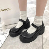 Shoes College Girl Student LOLITA Shoes JK Uniform Shoes PU Leather Heart-shaped Ankle-strap Mary Jane Shoes