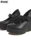 New Platform Pumps Woman Mary Janes Shoes 2023 Spring High Platform Sweet Comfy Office Lady Woman Pumps Shoes Big Size