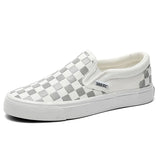 Chessboard Canvas Shoes for Women Casual Sneakers Ladies Walking Shoes Slip on Loafers Sport Shoes Baskets Femme