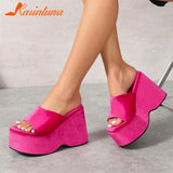 High Heeled 2023 New Fashion Women Sandals European Style Street Printed Sandals Slipper Vintage Comfy Walking