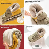 2023 Winter Warm Home Slippers Women Plush Waterproof Cotton Foot Slipper Female Indoor Outdoor Flat Couple Shoes