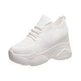 Hidden Heels Platform Sneakers Women Breathable Air Mesh Wedge Sock Shoes Woman 2023 Spring Casual Shoes Zapatos De