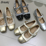 Jane Shoes Flat Shoes for Women 2023 Designer Luxury Elegant Party Sandals Elegant Woman Heels