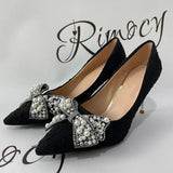 Ladies Sexy Stiletto Heel Pearl Wedding Shoes Bride Thin High Heels White Pumps Women 2023 Pointed Toe Dress Party