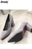 Heels Women Pumps Sexy Nightclub Wedding casual shoes Pointed Toe Parties Dress Slip-on Summer Flock Shallow