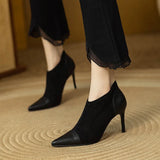 Autumn Thin Heel Short Boots for Women Sexy Stiletto Heel Pointed Toe Female Ankle Boots 2024 Fashion Slip-On Socks