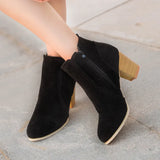 Woman Autumn Winter 2023 Chunky Heels Zip Shoes Luxury Fashion Chelsea Ankle Women's Boots Size